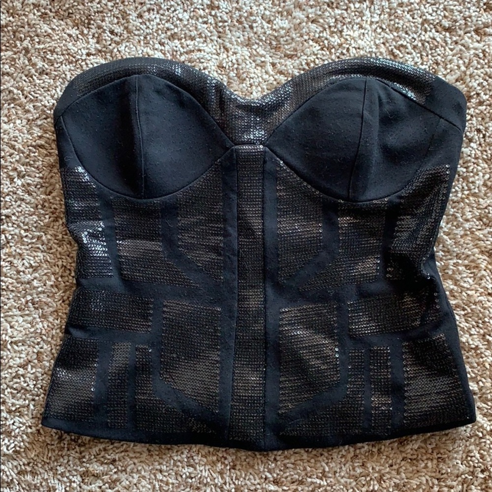 Forever 21 Sparkly Strapless Top